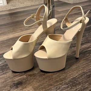 Nude 7 inch stiletto pole shoes